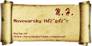 Movovarsky Hágár névjegykártya